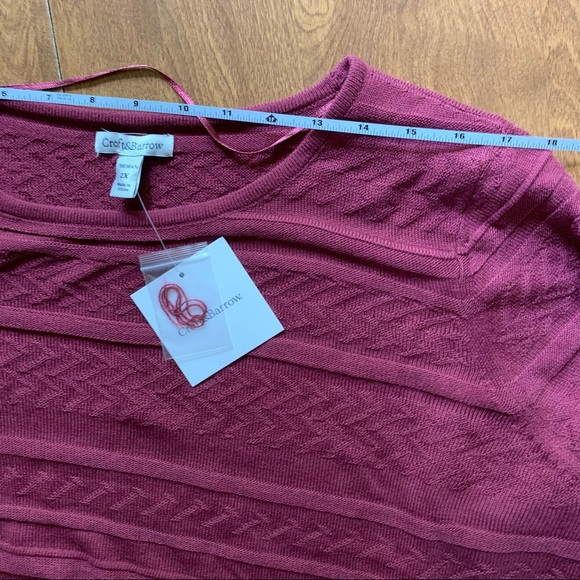 NWT Croft&Barrow Knit Purple Top plus size 2X - Picture 5 of 9